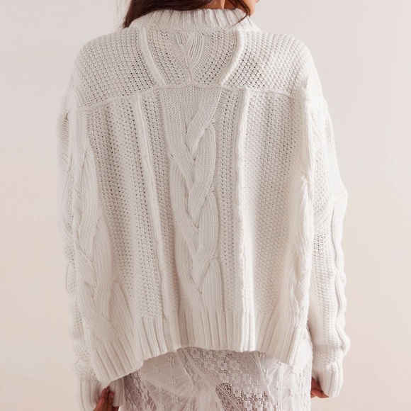 Free People White Cable Knit Sweater - Picture 7 of 8